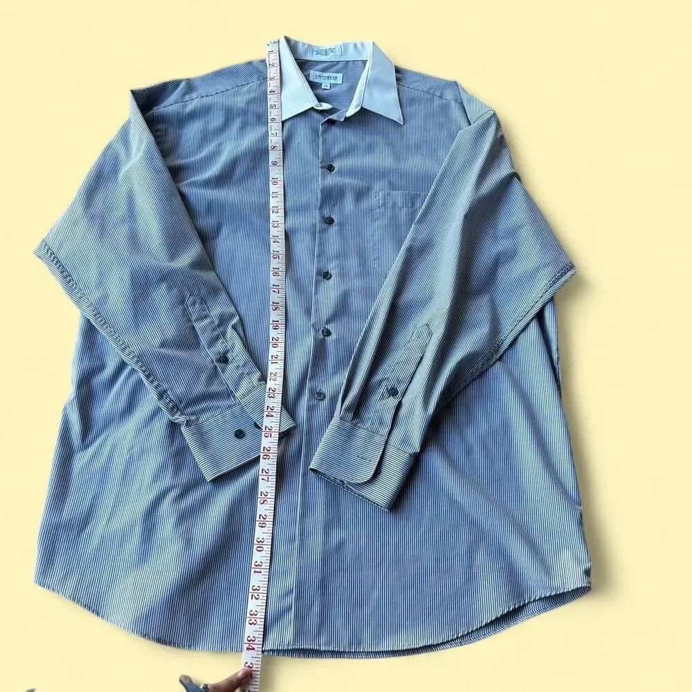 Blue & White Striped Cotton Dress Shirt